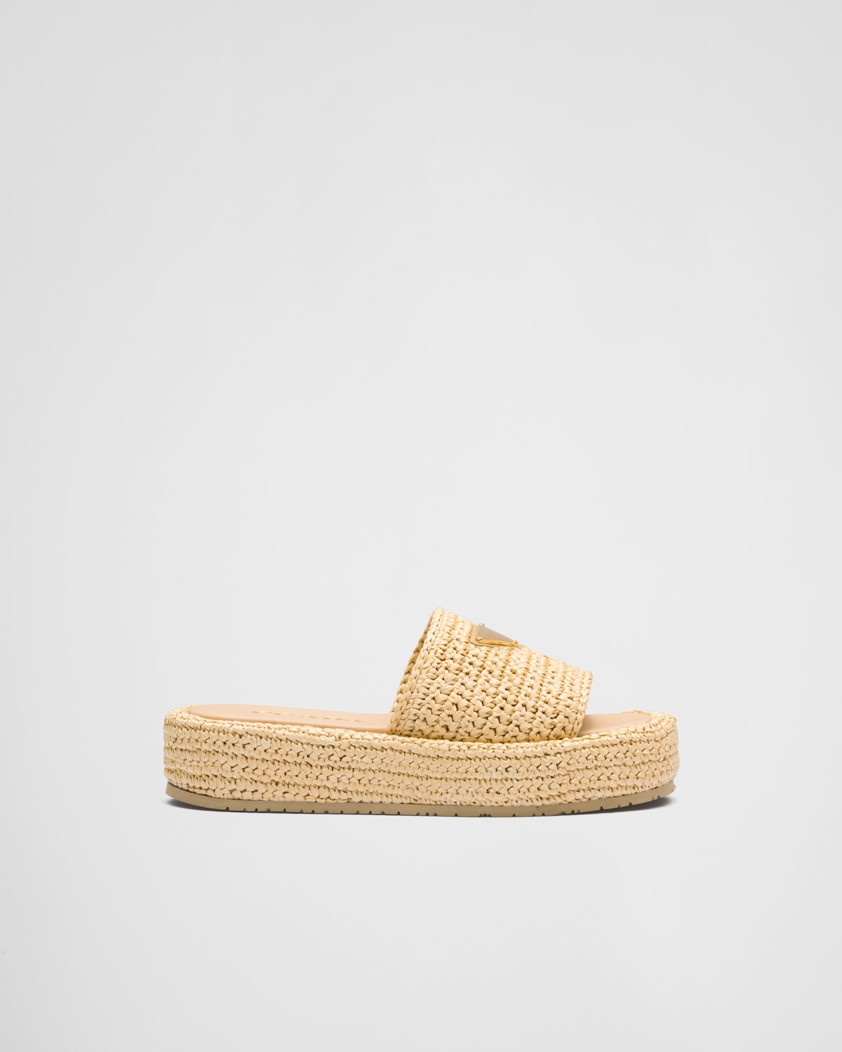 Mules à plateforme plate en crochet beige
