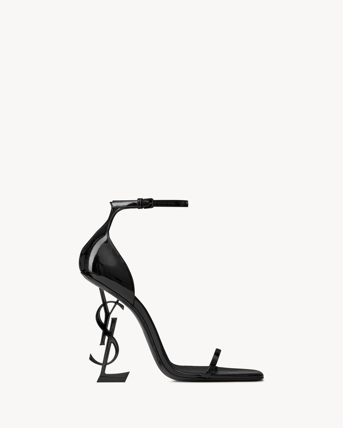 Opyum sandales noir en cuir verni