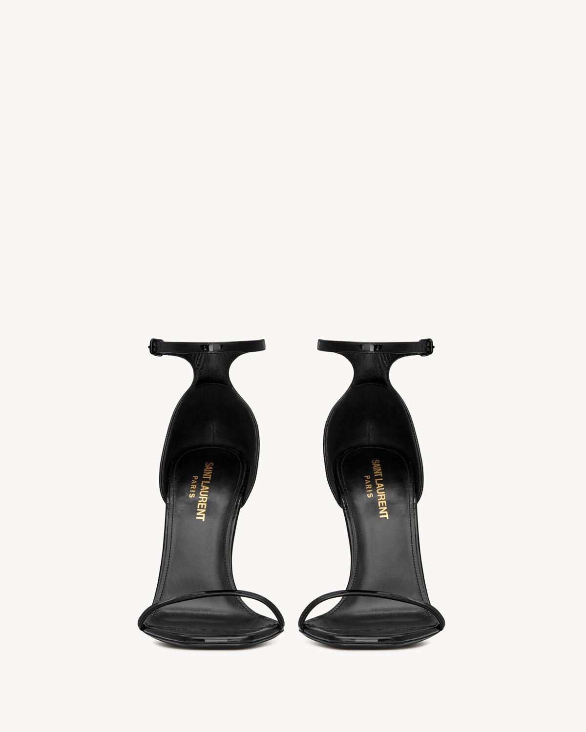 Opyum sandales noir en cuir verni