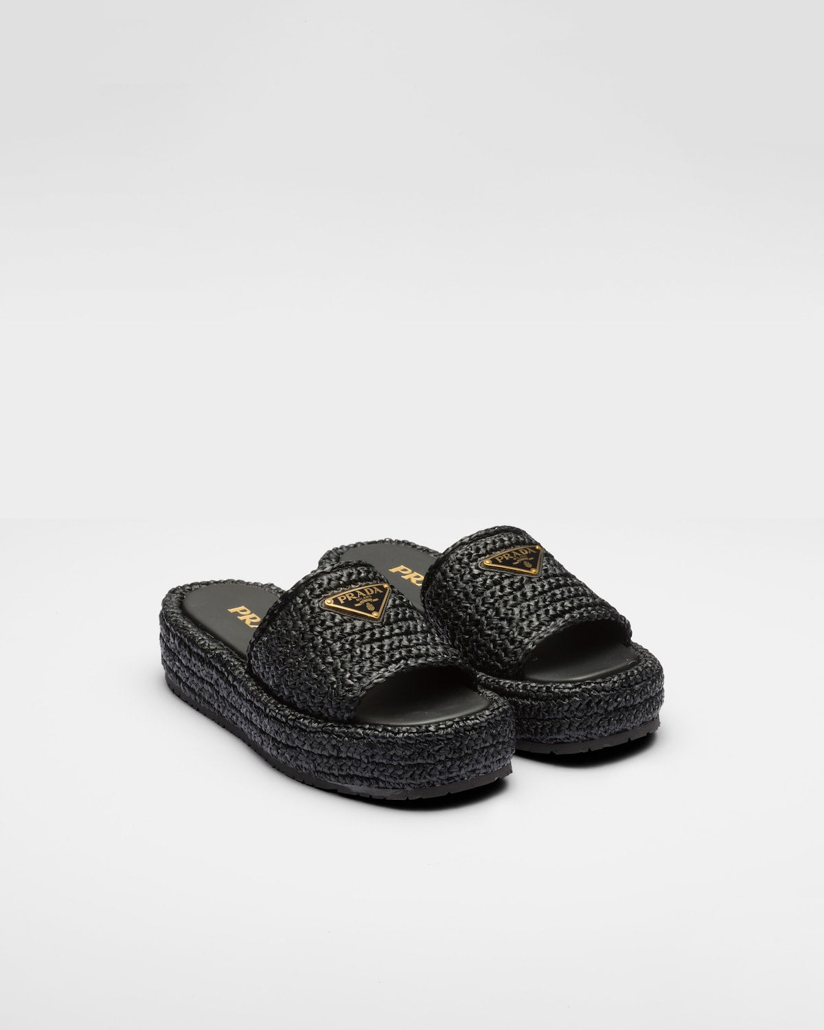 Mules à plateforme plate en crochet noir