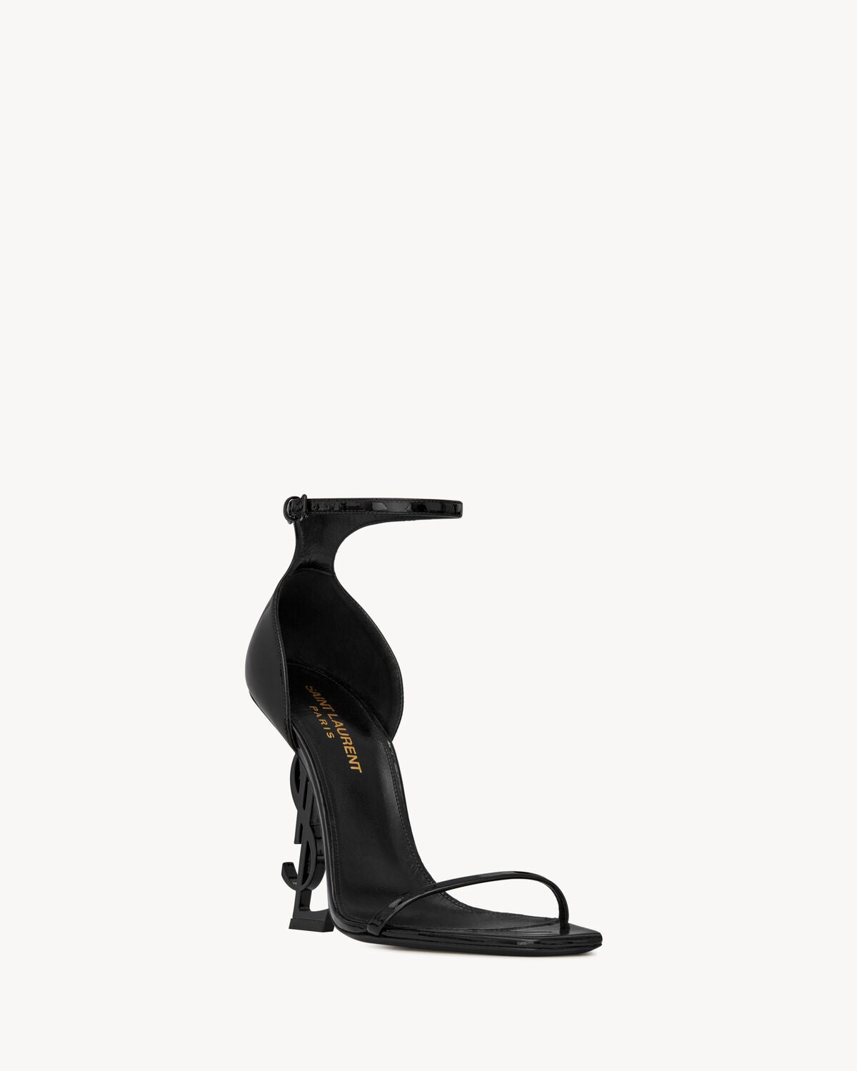 Opyum sandales noir en cuir verni