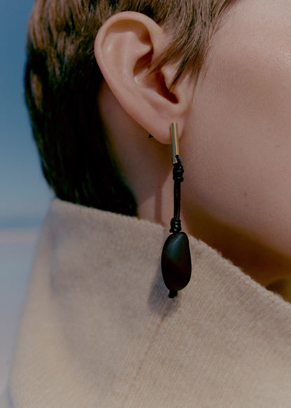 Boucles d'oreilles pendantes Téré - Marbre Noir