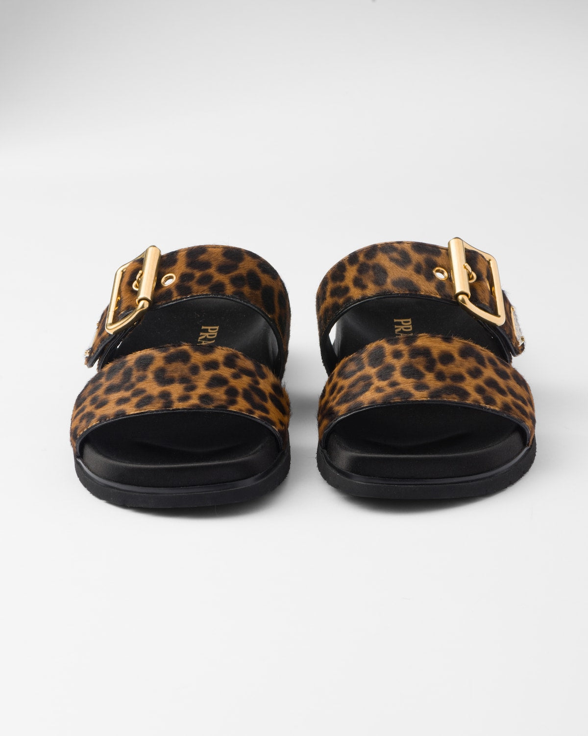 Mules en cuir imprimé