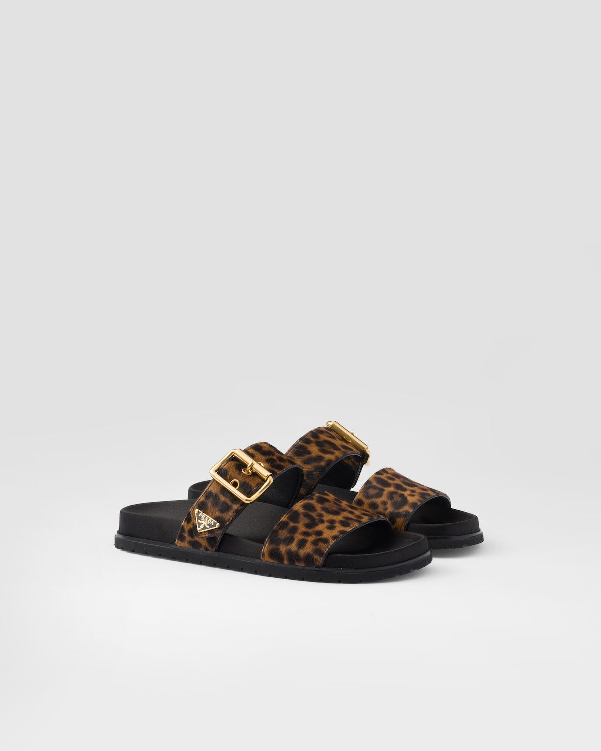 Mules en cuir imprimé
