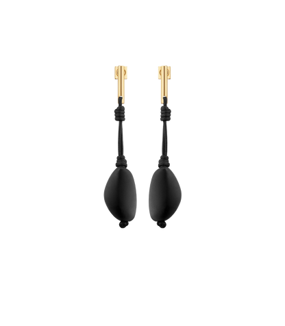 Boucles d'oreilles pendantes Téré - Marbre Noir