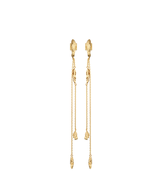 Boucles d'oreilles chaîne Eroz - Dorée à l’or 24 carats
