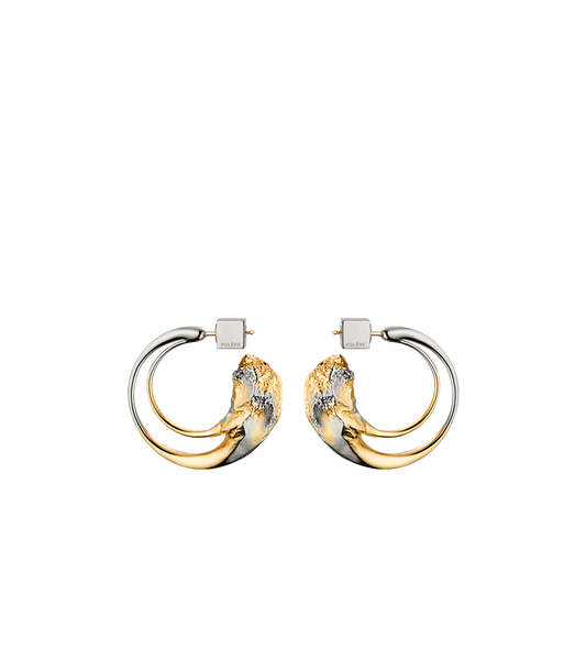 Créoles Eroz - Duo palladium et dorure 24 carats