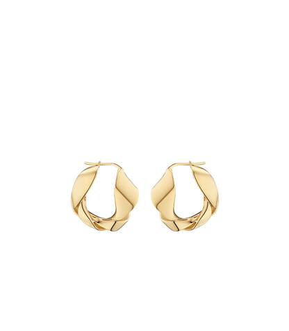 Créoles ondulées Éole - Dorée à l'or 24 carats