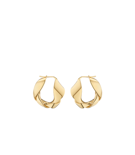 Créoles ondulées Éole - Dorée à l'or 24 carats