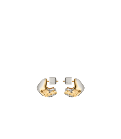 Puces d’oreilles Eroz - Duo palladium et dorure 24 carats