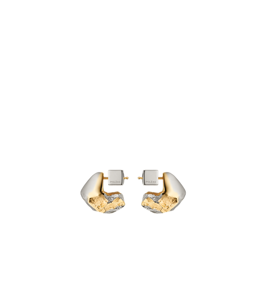 Puces d’oreilles Eroz - Duo palladium et dorure 24 carats