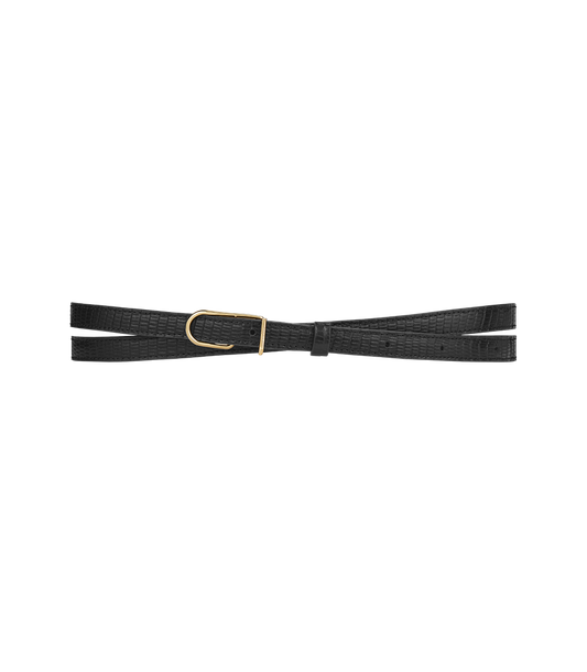 Ceinture Fine Umi - Noir Lézard
