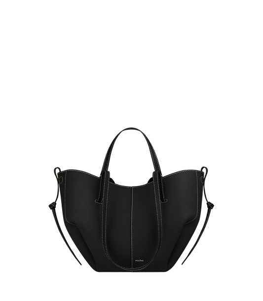 Cyme Mini - Noir Grainé Coutures Écrues